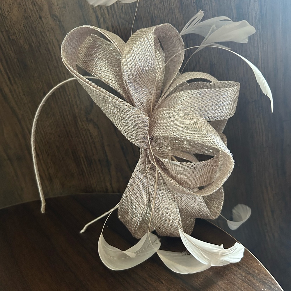 Coast Shimmering Gold Fascinator with feathers!
